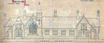 Saint Andrews School front elevation of about 1870